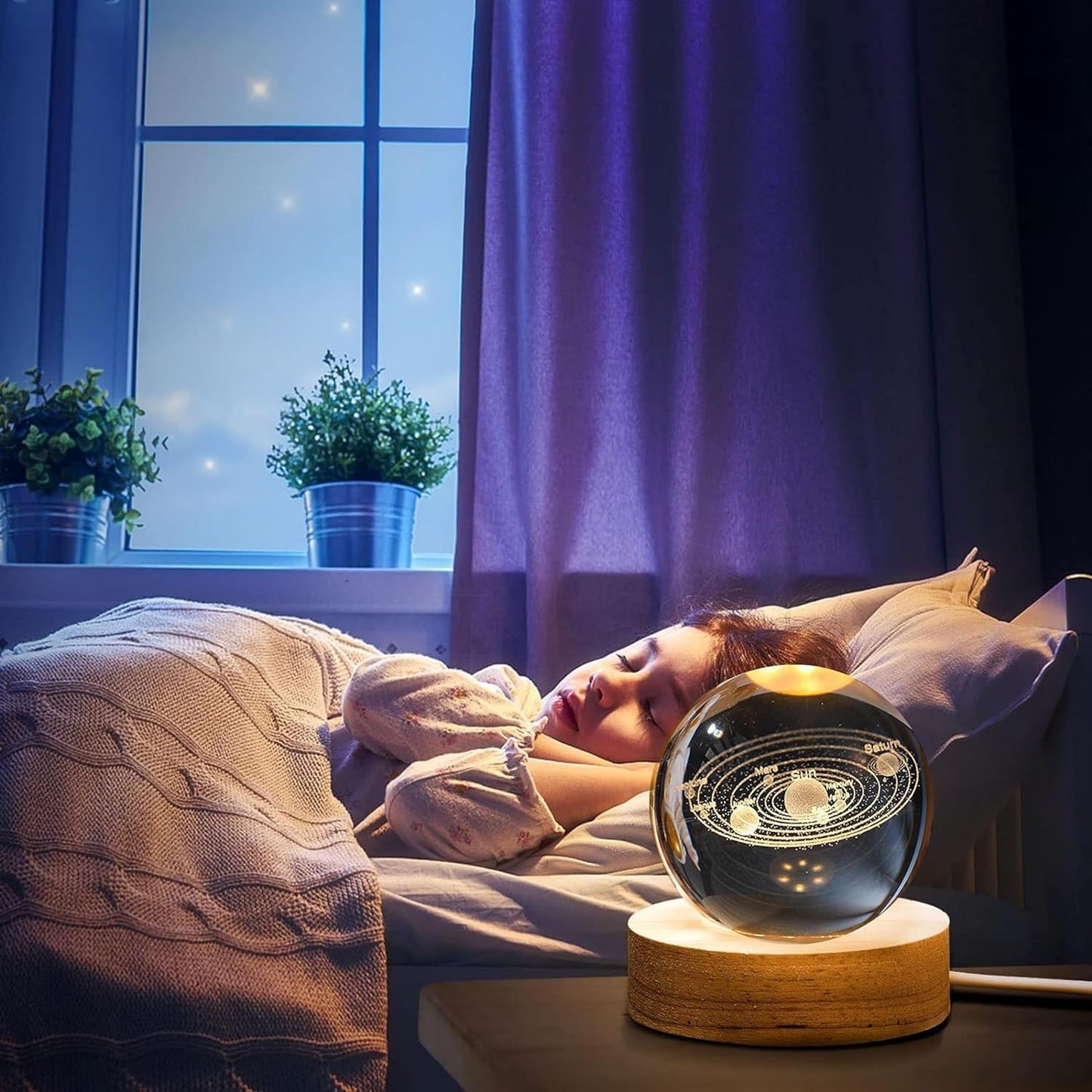 Crystal ball night lamp